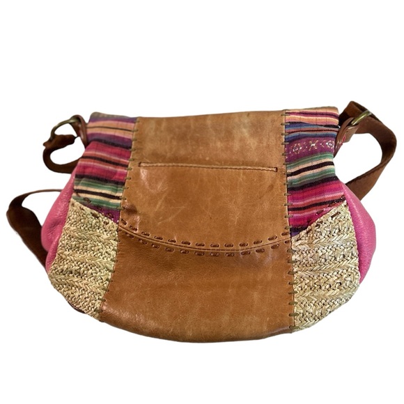 The Sak Handbags - The Sak Deena Leather Boho Crossbody Fold Over Zip Bag